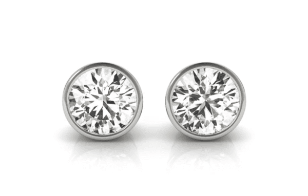 Bezel-Set Diamond Earrings - Image 2